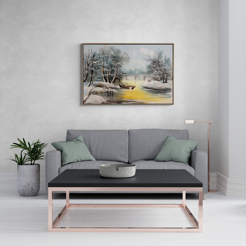 Buzlu Nehir Yağlı Boya Tablosu