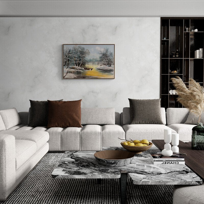 Buzlu Nehir Yağlı Boya Tablosu