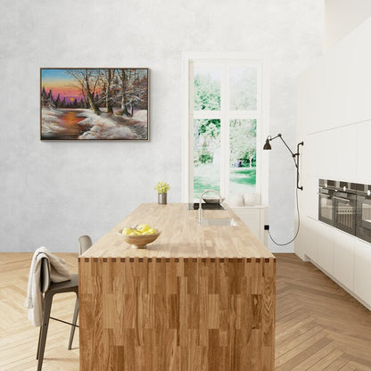 Karla Dans Eden Ağaçlar Yağlı Boya Tablosu