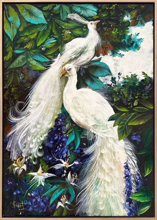 Tavus Kuşlarının Masalı Yağlı Boya Tablosu