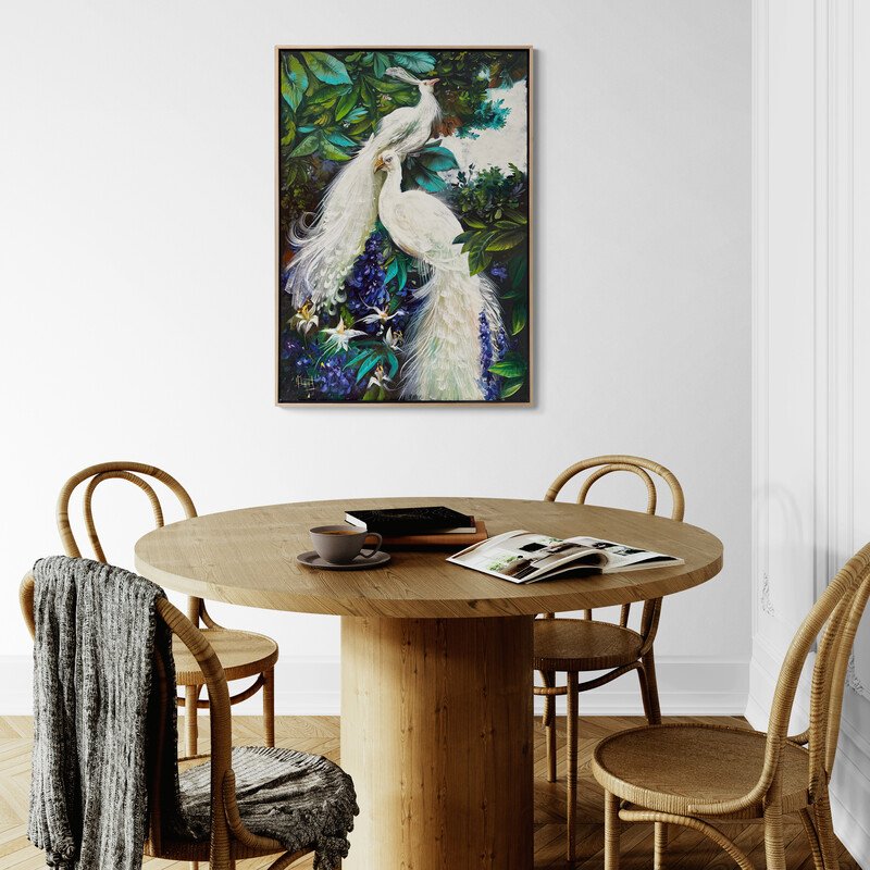 Tavus Kuşlarının Masalı Yağlı Boya Tablosu