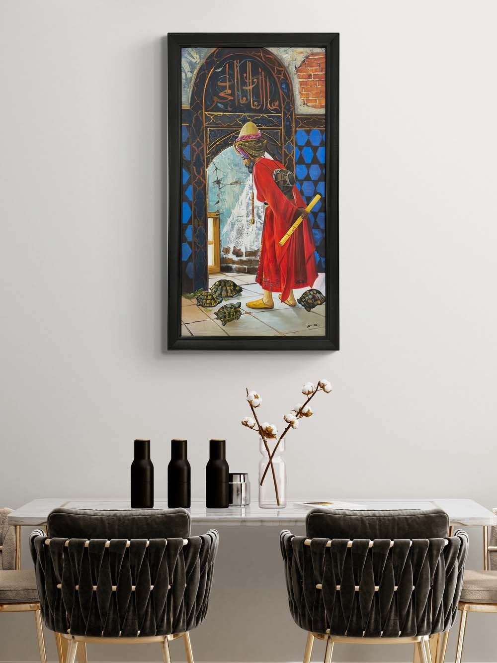 Kaplumbağa Terbiyecisi Yağlı Boya Tablosu