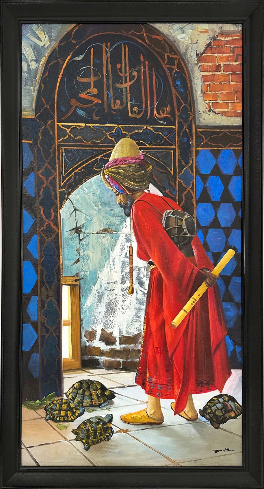 Kaplumbağa Terbiyecisi Yağlı Boya Tablosu