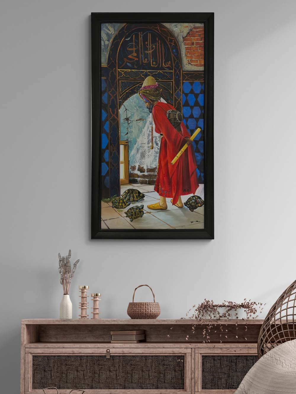 Kaplumbağa Terbiyecisi Yağlı Boya Tablosu