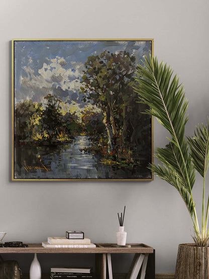 Irmak Boyu Yolculuk Yağlı Boya Tablosu