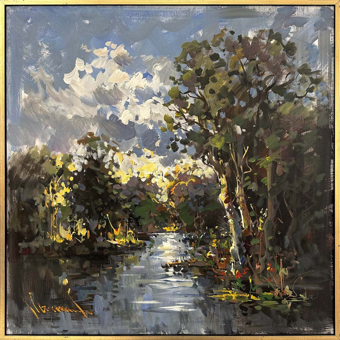 Irmak Boyu Yolculuk Yağlı Boya Tablosu