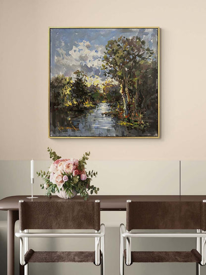 Irmak Boyu Yolculuk Yağlı Boya Tablosu