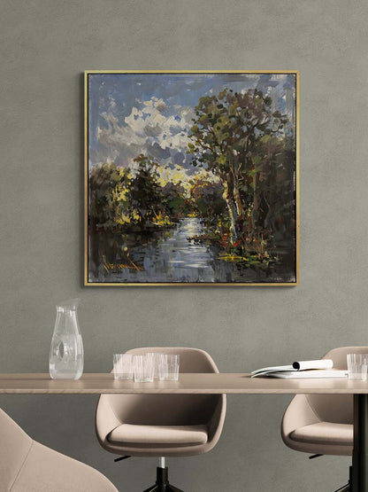 Irmak Boyu Yolculuk Yağlı Boya Tablosu