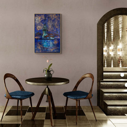 Kız Kulesi Perspektifi Yağlı Boya Tablosu