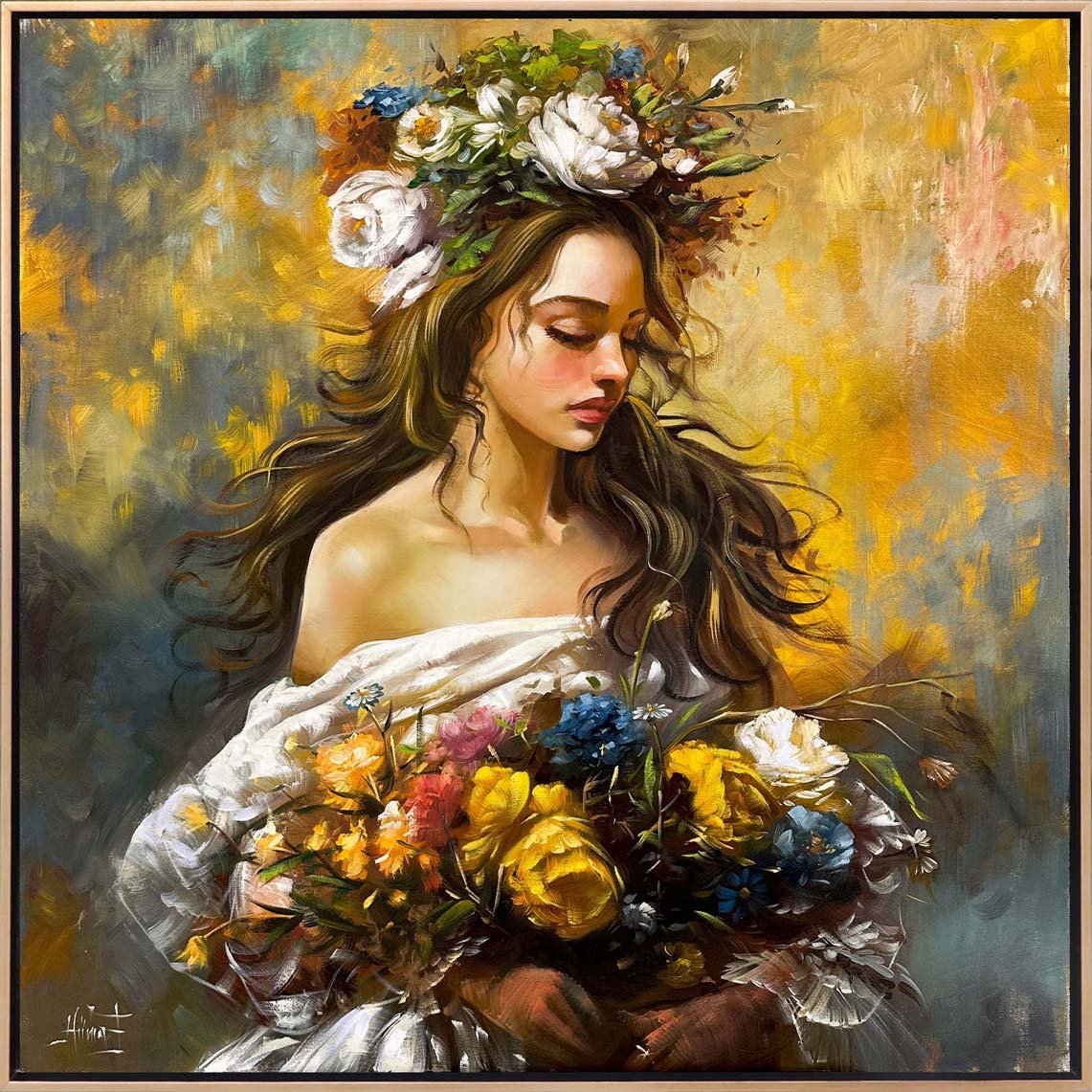 Baharın İncisi Yağlı Boya Tablosu