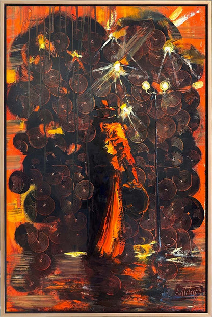 Kaldırımlar Şairinin Yürüyüşü Yağlı Boya Tablosu