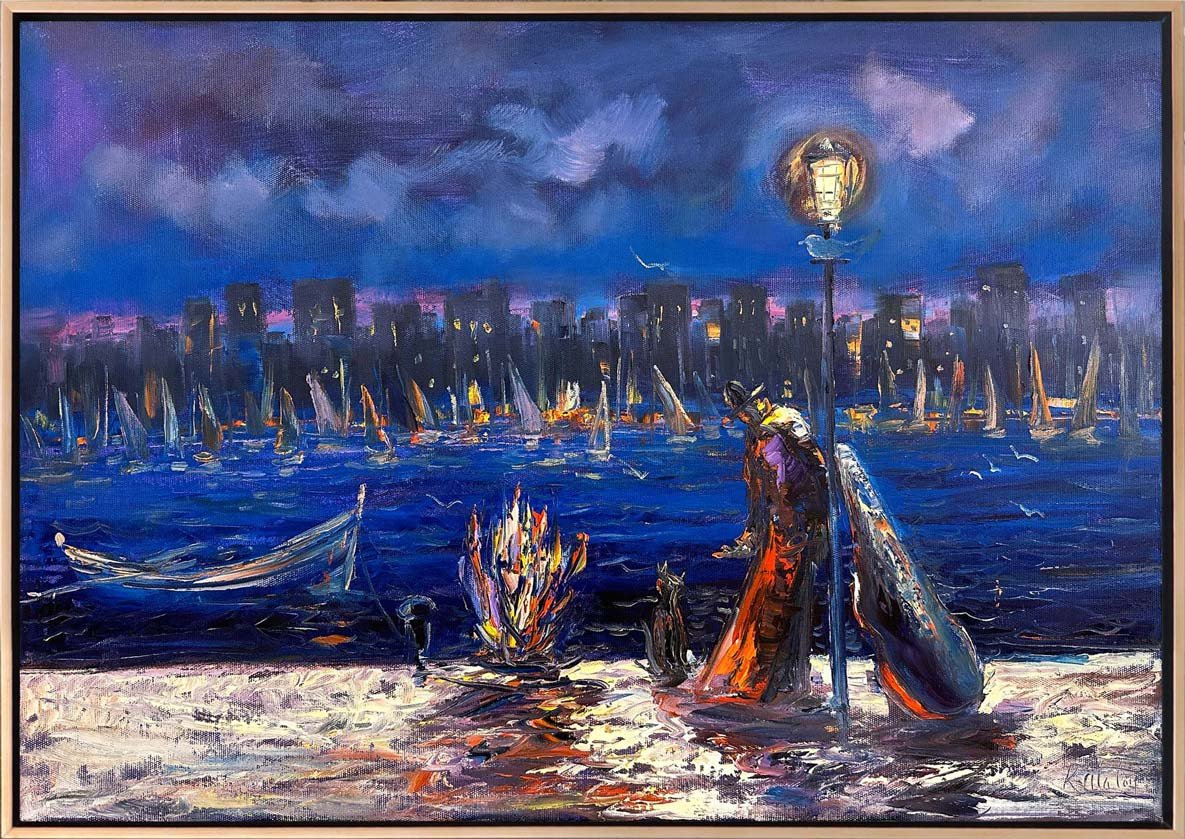 Soyut Şehir Manzaraları Yağlı Boya Tablosu