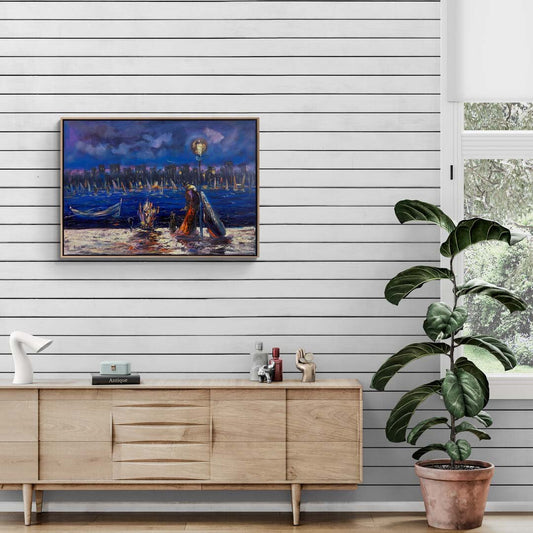 Soyut Şehir Manzaraları Yağlı Boya Tablosu