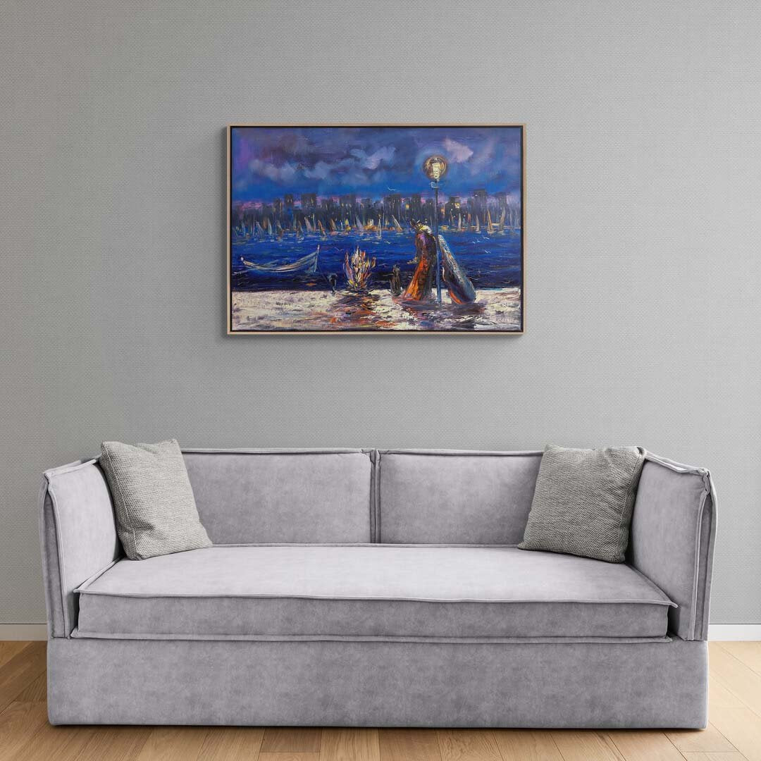 Soyut Şehir Manzaraları Yağlı Boya Tablosu