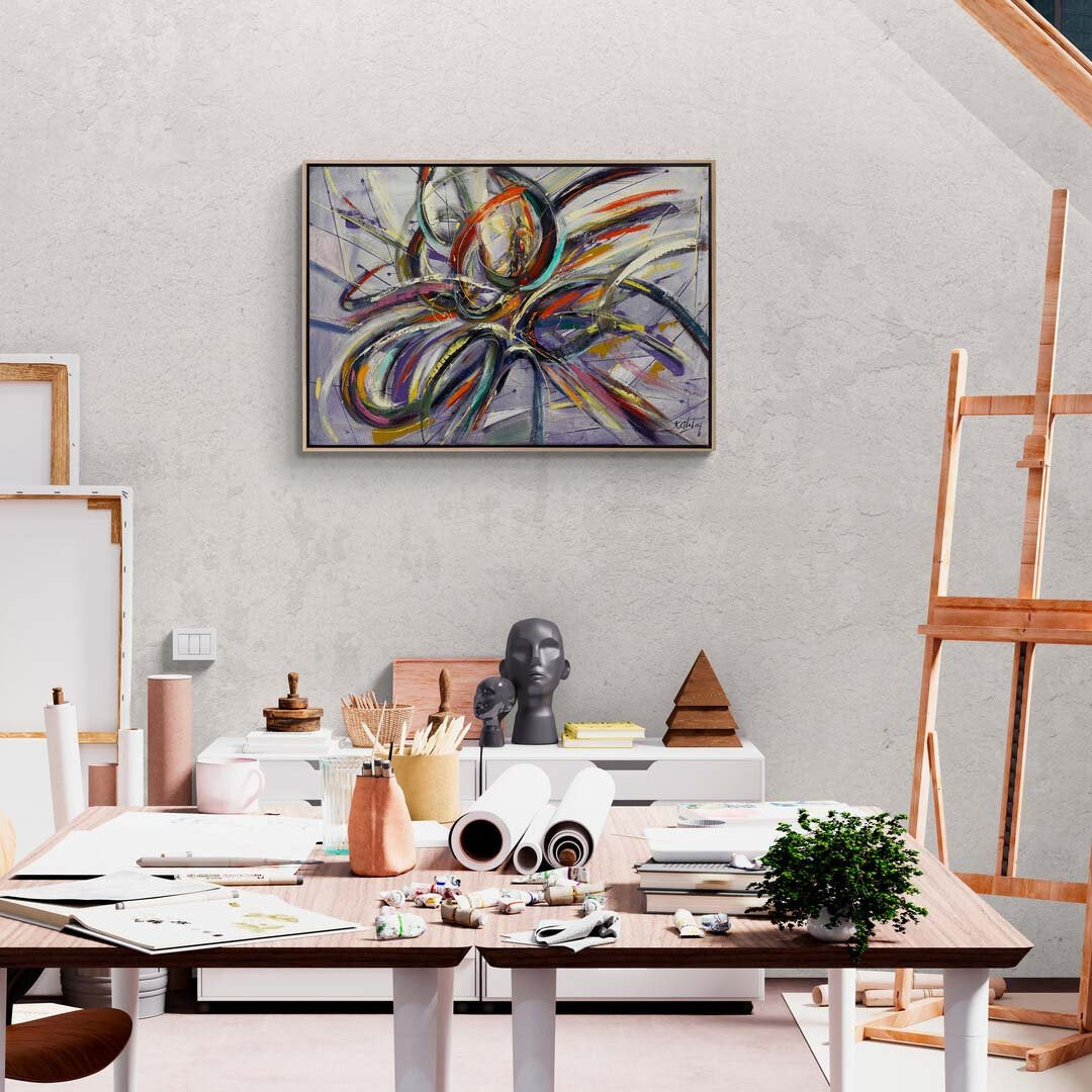 Soyut Geçitler Yağlı Boya Tablosu