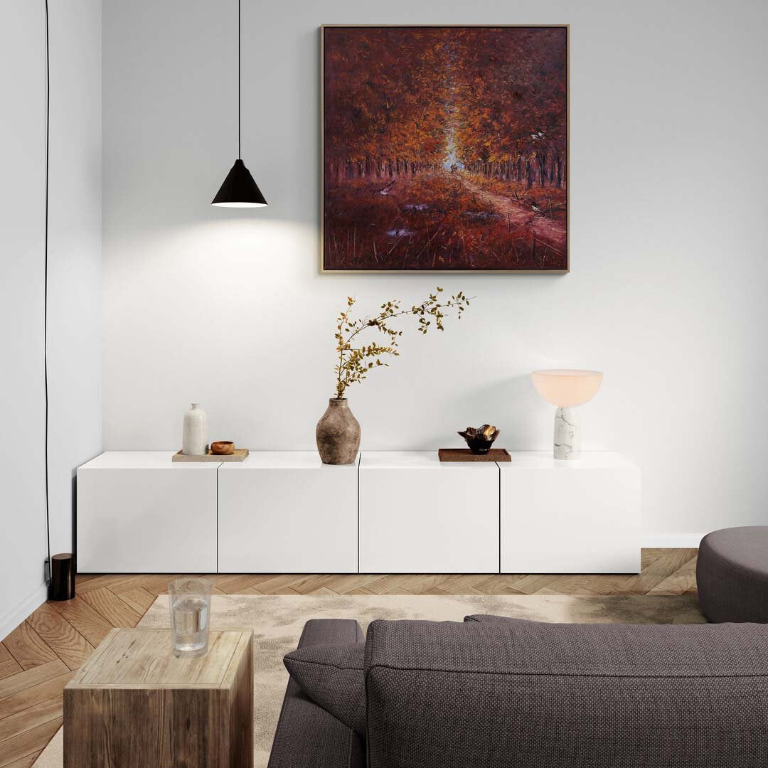 Sonbaharın Büyülü Yolu Yağlı Boya Tablosu