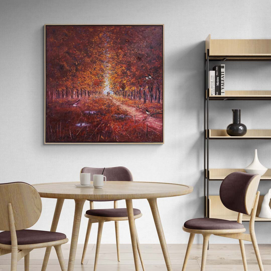 Sonbaharın Büyülü Yolu Yağlı Boya Tablosu