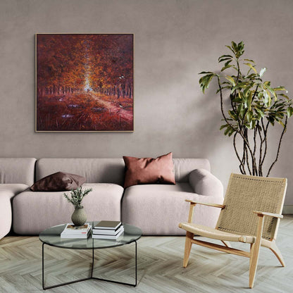 Sonbaharın Büyülü Yolu Yağlı Boya Tablosu