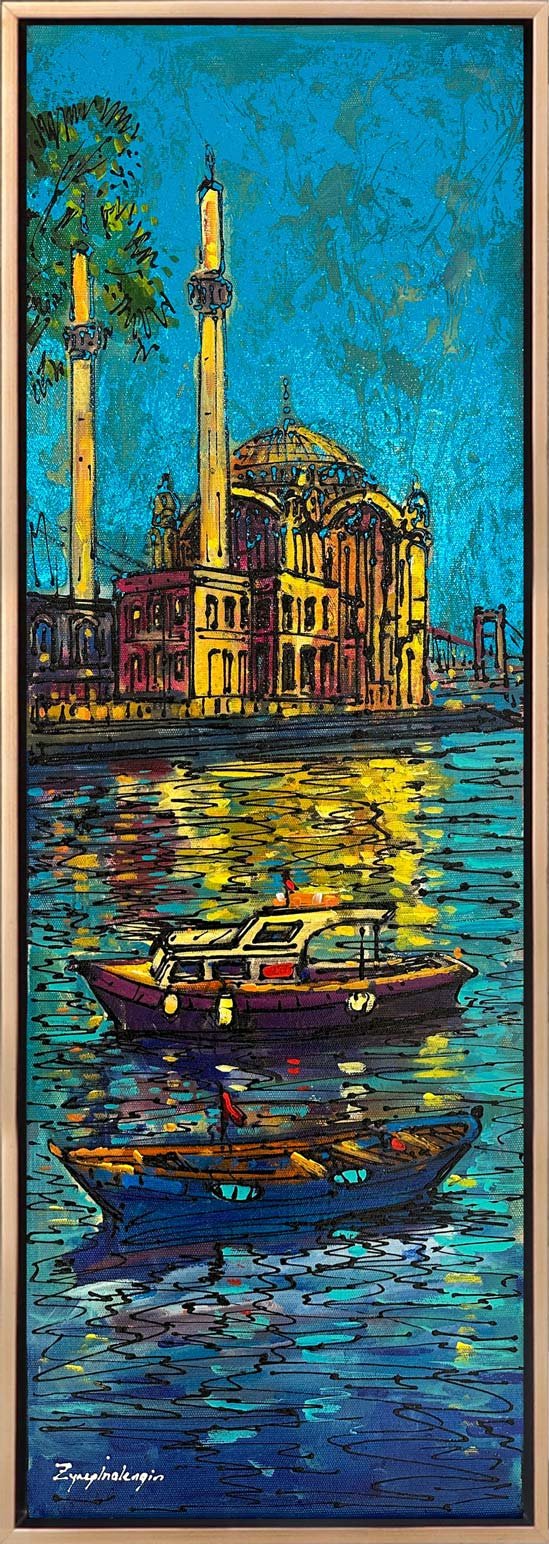 Ortaköy Camii ve Boğaz Yağlı Boya Tablosu