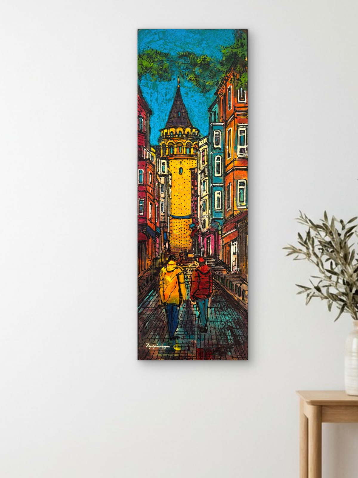 Galata'ya Doğru Yağlı Boya Tablosu Simurg Sanatevi