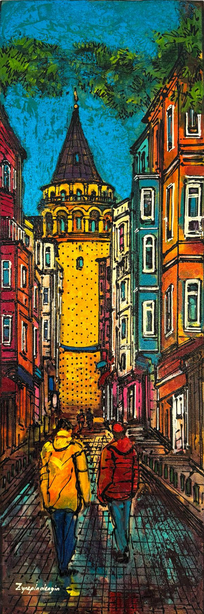 Galata'ya Doğru Yağlı Boya Tablosu Simurg Sanatevi