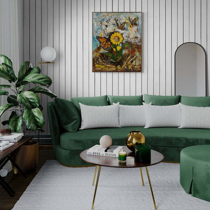 Ayçiçeği Tarlasında Uçuş Yağlı Boya Tablosu