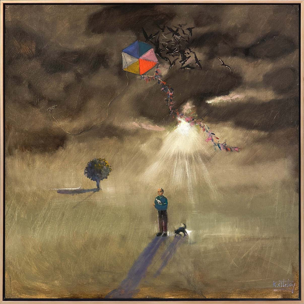 Uçurtmalı Çocuk Yağlı Boya Tablosu