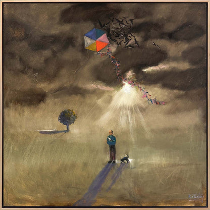 Uçurtmalı Çocuk Yağlı Boya Tablosu