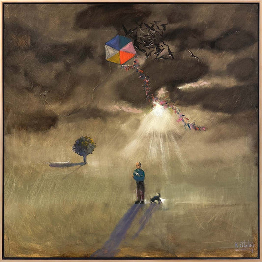 Uçurtmalı Çocuk Yağlı Boya Tablosu