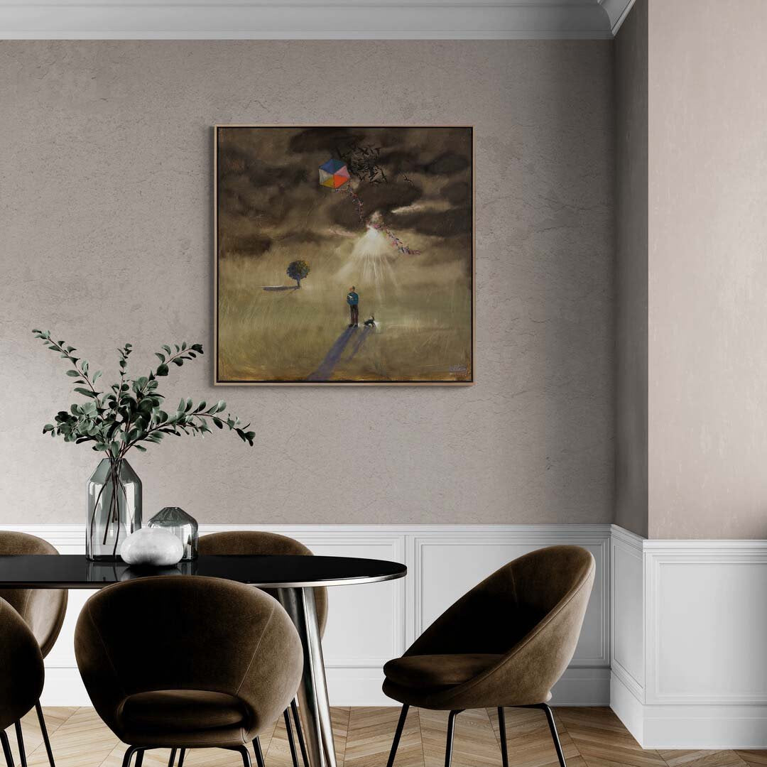 Uçurtmalı Çocuk Yağlı Boya Tablosu