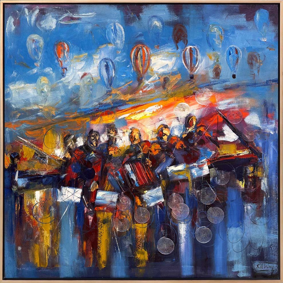 Soyut Senfoni Yağlı Boya Tablosu