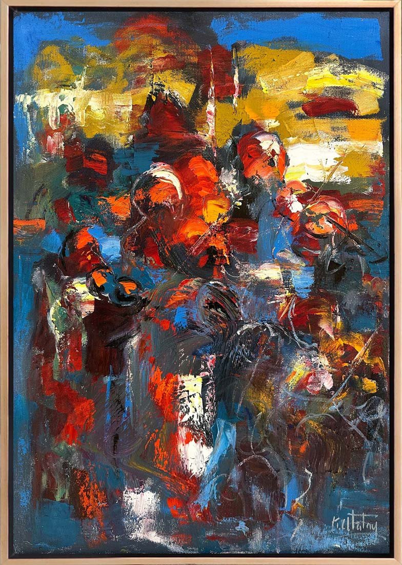 Soyut Ritmik Harmoni Yağlı Boya Tablosu