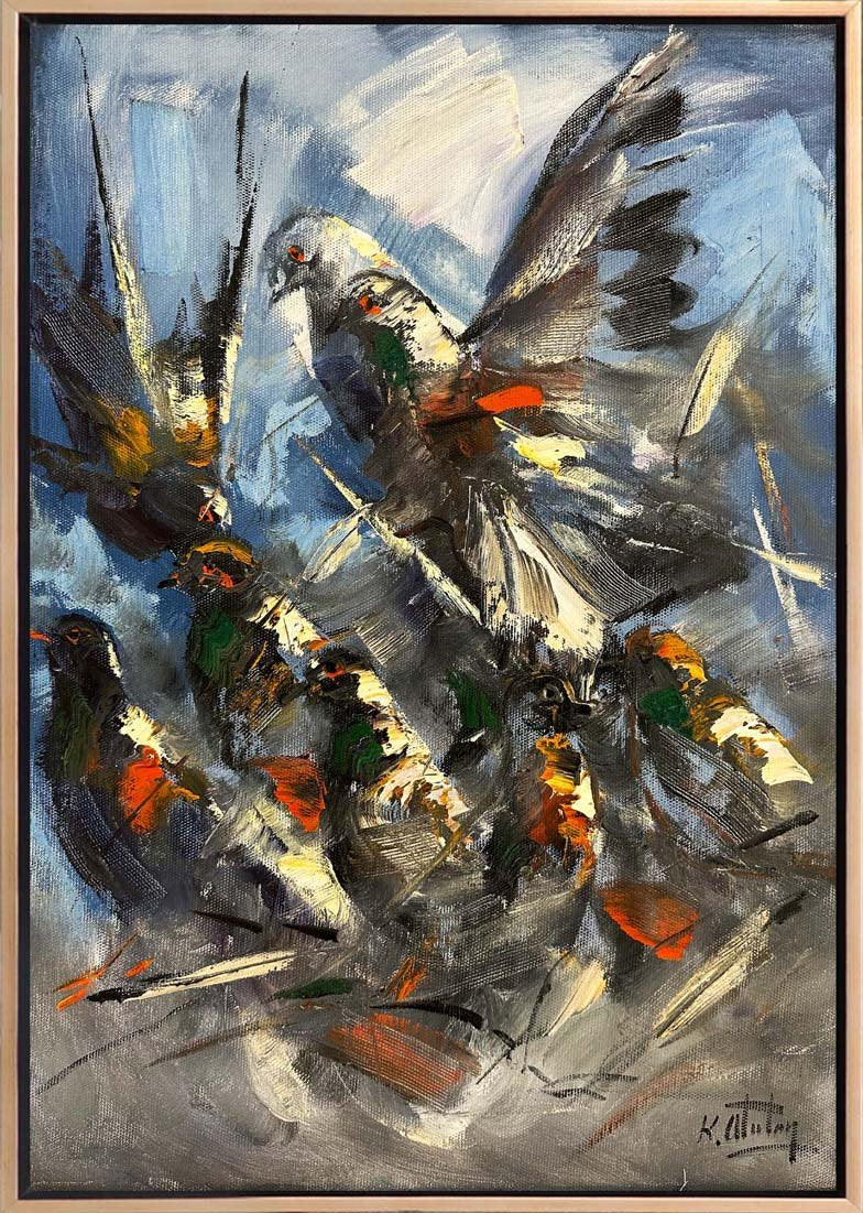 Güvercin Melodisi Yağlı Boya Tablosu