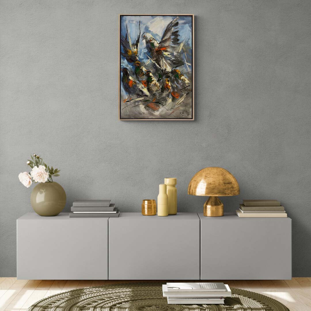 Güvercin Melodisi Yağlı Boya Tablosu