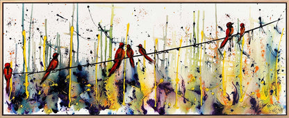 Kuşların Renkli Rüyası Yağlı Boya Tablosu