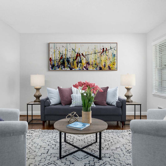 Kuşların Renkli Rüyası Yağlı Boya Tablosu