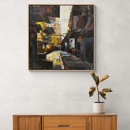 Tarihi Sokak İzleri Yağlı Boya Tablosu