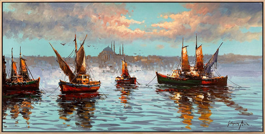 Teknelerle İstanbul Yağlı Boya Tablosu