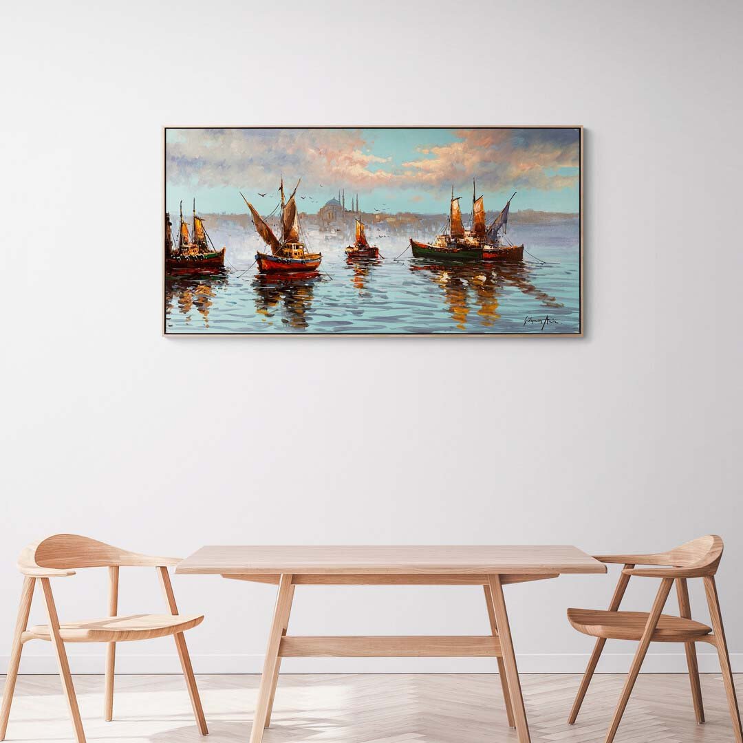 Teknelerle İstanbul Yağlı Boya Tablosu