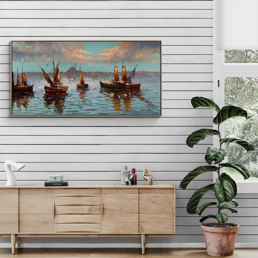 Teknelerle İstanbul Yağlı Boya Tablosu