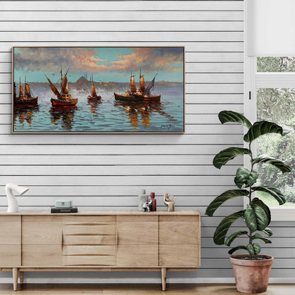 Teknelerle İstanbul Yağlı Boya Tablosu