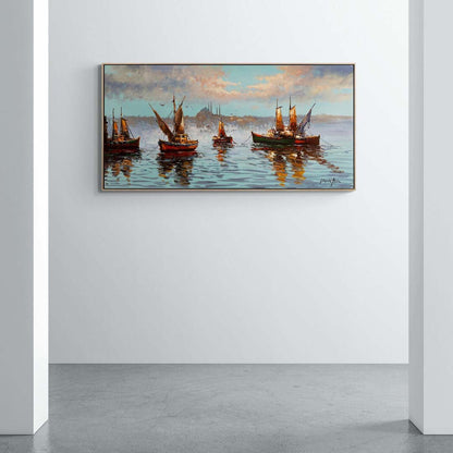 Teknelerle İstanbul Yağlı Boya Tablosu
