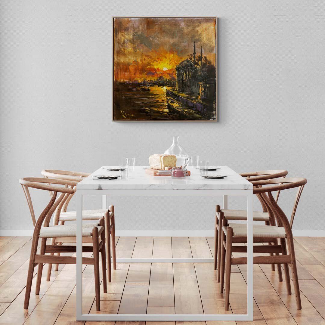 Ortaköy Gün Batımı Yağlı Boya Tablosu