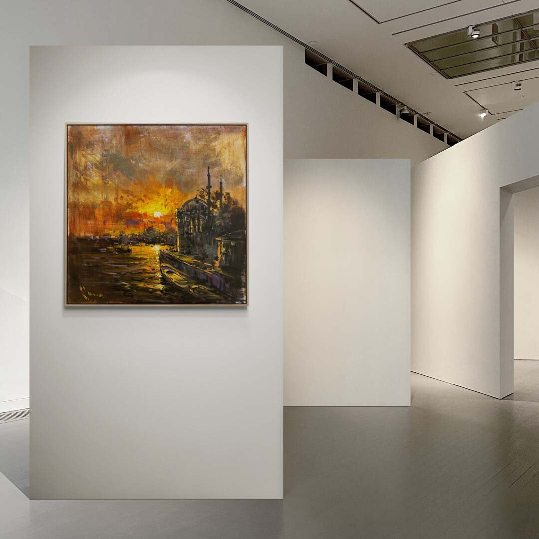 Ortaköy Gün Batımı Yağlı Boya Tablosu