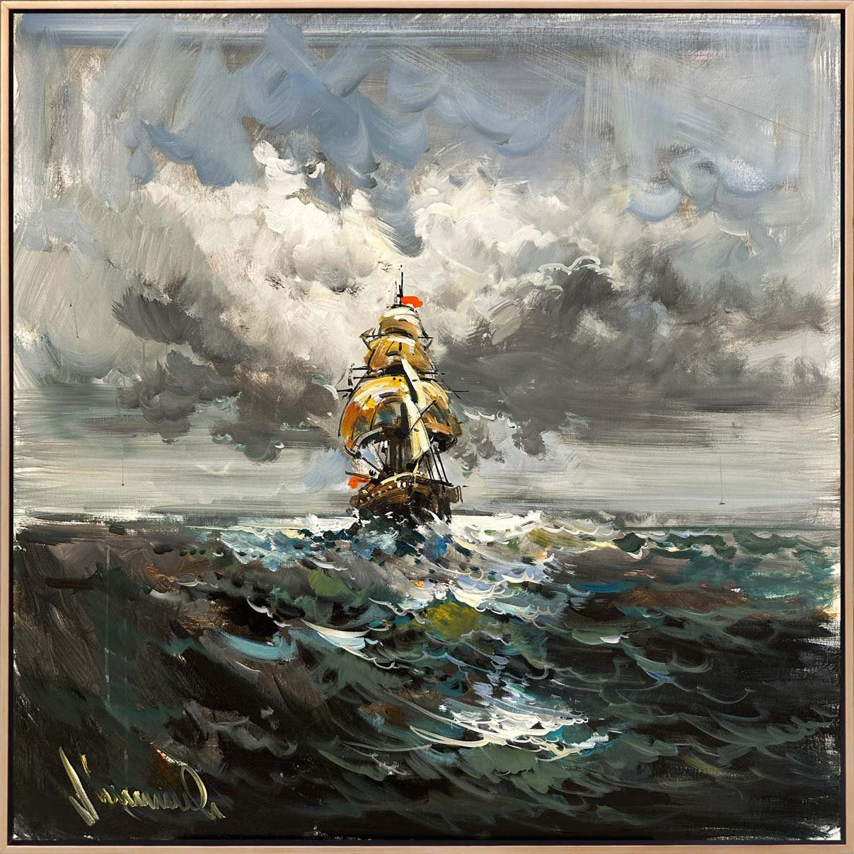 Dalga ve Rüzgar Yağlı Boya Tablosu