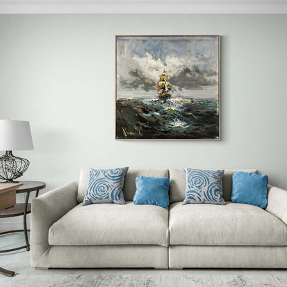 Dalga ve Rüzgar Yağlı Boya Tablosu