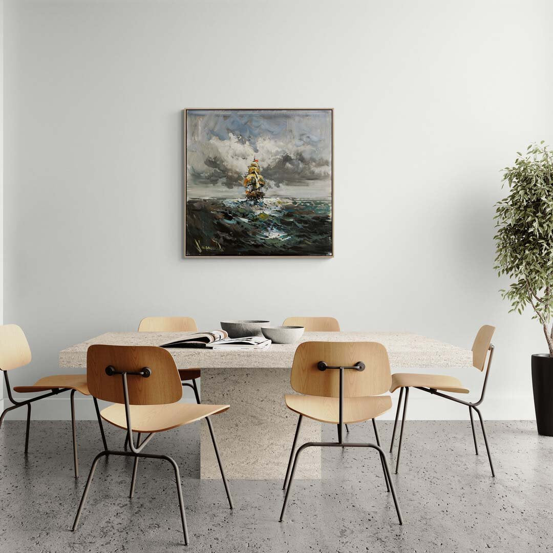 Dalga ve Rüzgar Yağlı Boya Tablosu