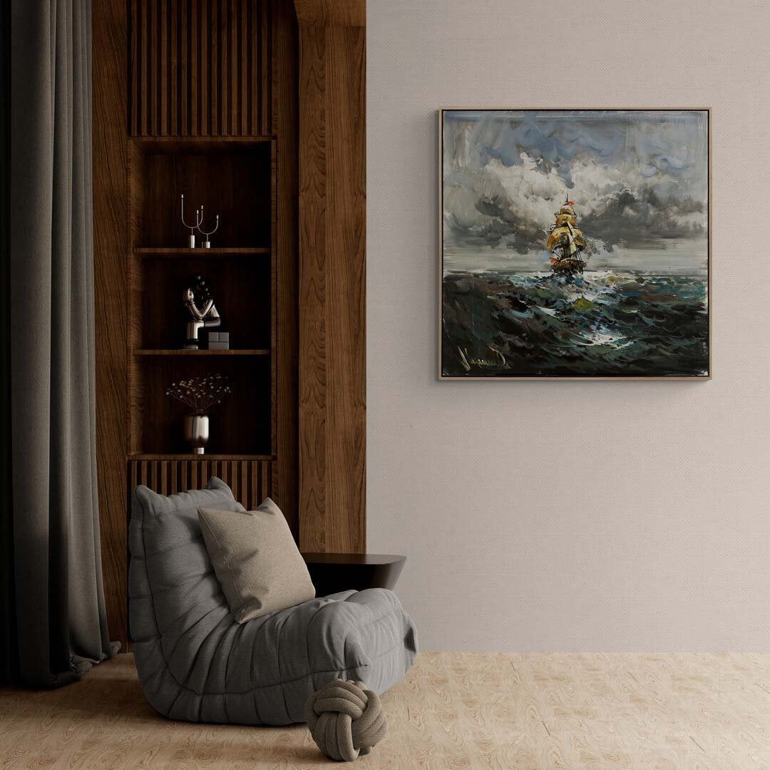 Dalga ve Rüzgar Yağlı Boya Tablosu