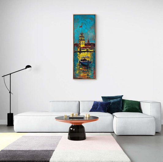 Kız Kulesi'nin Işıltısı Yağlı Boya Tablosu