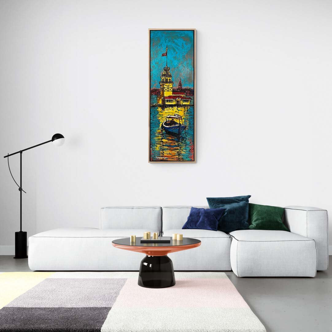 Kız Kulesi'nin Işıltısı Yağlı Boya Tablosu